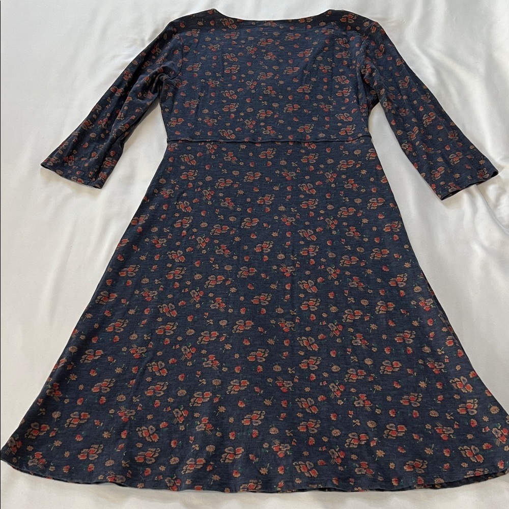 Toad & Co Floral Print 3/4 Sleeve Dress with Tiny Pocket - Picture 2 of 5